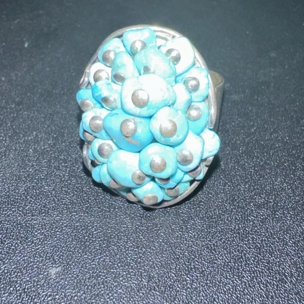 Thailand 925 Sterling Silver  Ring Turquoise  Size 10